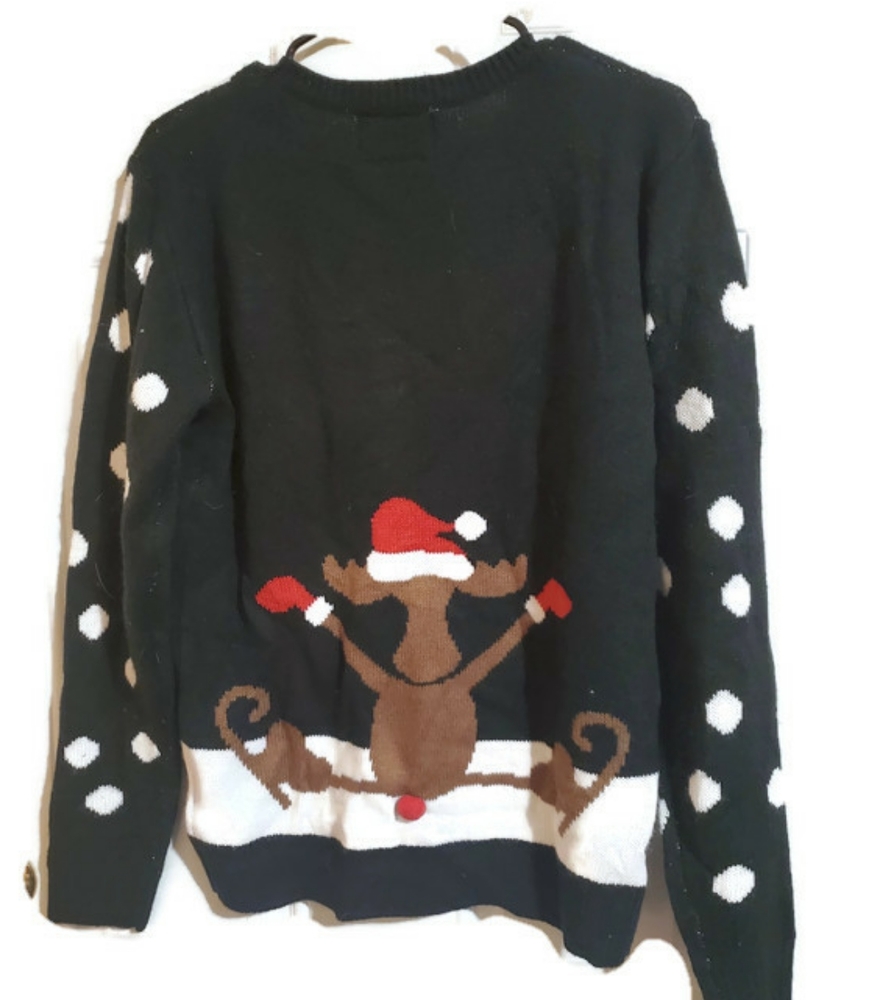 Reindeer Christmas Ugly Sweater Large - Picture 2 of 4